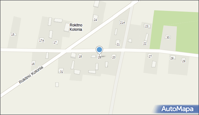 Rokitno Kolonia, Rokitno Kolonia, 19, mapa Rokitno Kolonia