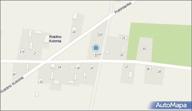 Rokitno Kolonia, Rokitno Kolonia, 21, mapa Rokitno Kolonia