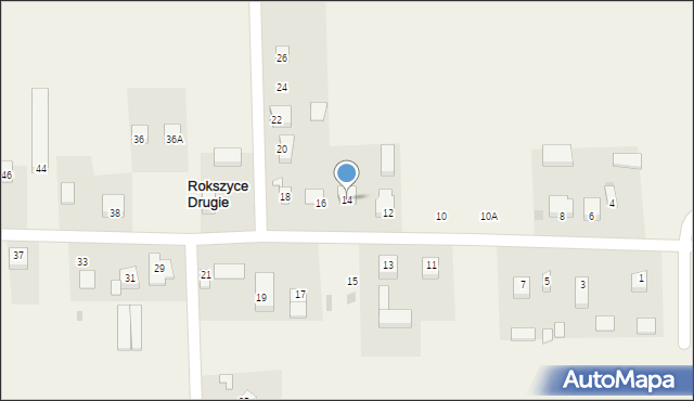 Rokszyce Drugie, Rokszyce Drugie, 14, mapa Rokszyce Drugie