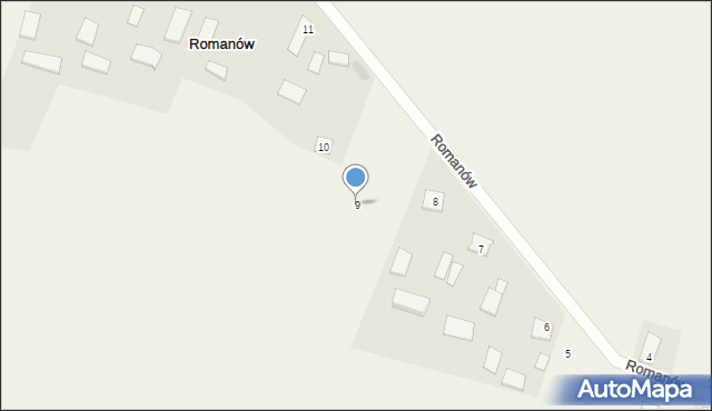 Romanów, Romanów, 9, mapa Romanów