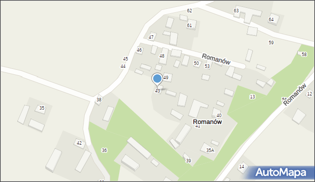 Romanów, Romanów, 43, mapa Romanów