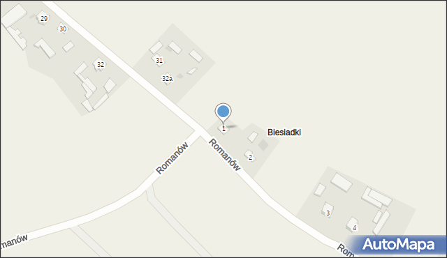 Romanów, Romanów, 1, mapa Romanów