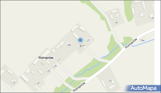 Romanów, Romanów, 26, mapa Romanów