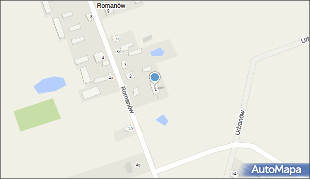 Romanów, Romanów, 1, mapa Romanów