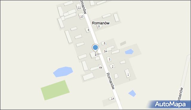 Romanów, Romanów, 4, mapa Romanów