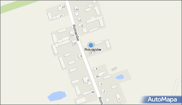 Romanów, Romanów, 9, mapa Romanów