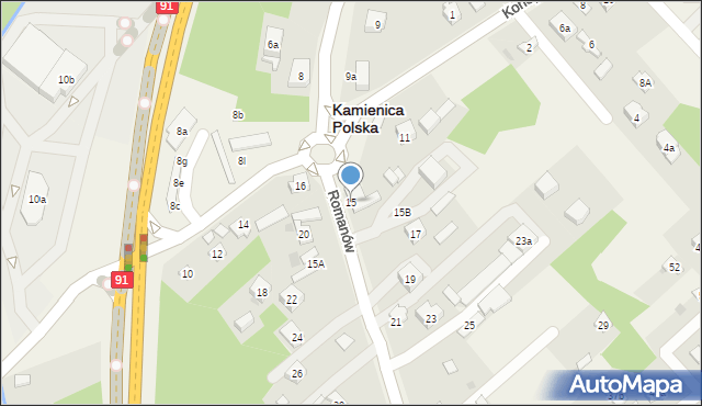 Romanów, Romanów, 15, mapa Romanów