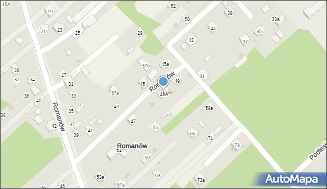 Romanów, Romanów, 49A, mapa Romanów