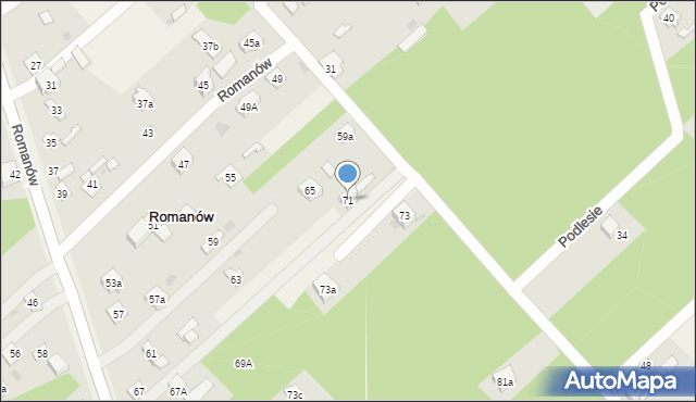 Romanów, Romanów, 71, mapa Romanów