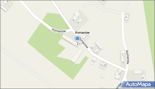 Romanów, Romanów, 8, mapa Romanów