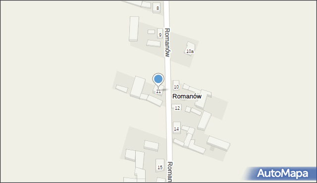 Romanów, Romanów, 11, mapa Romanów