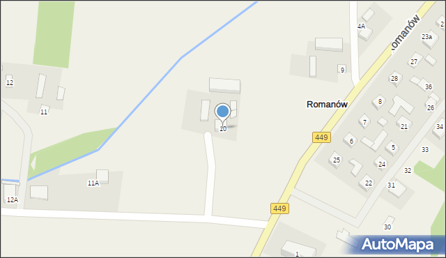 Romanów, Romanów, 10, mapa Romanów