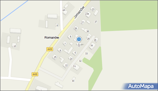 Romanów, Romanów, 21, mapa Romanów