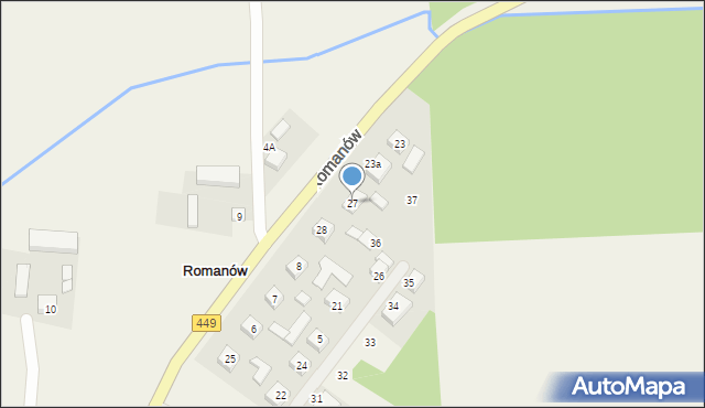 Romanów, Romanów, 27, mapa Romanów