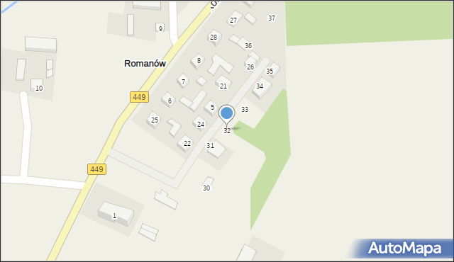 Romanów, Romanów, 32, mapa Romanów