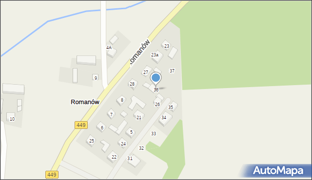 Romanów, Romanów, 36, mapa Romanów