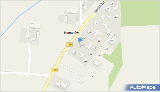 Romanów, Romanów, 6, mapa Romanów