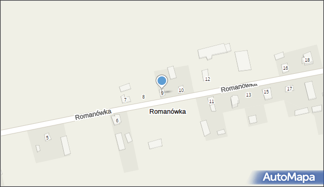 Romanówka, Romanówka, 9, mapa Romanówka