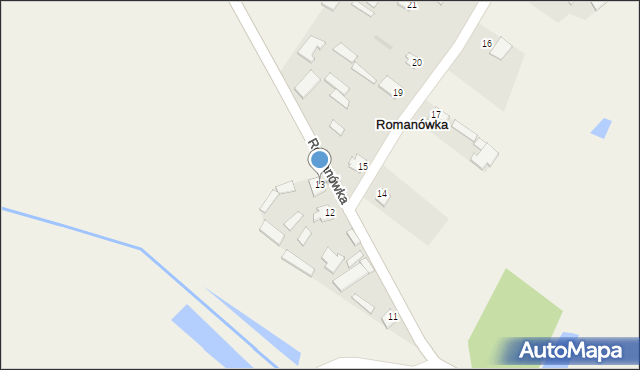 Romanówka, Romanówka, 13, mapa Romanówka