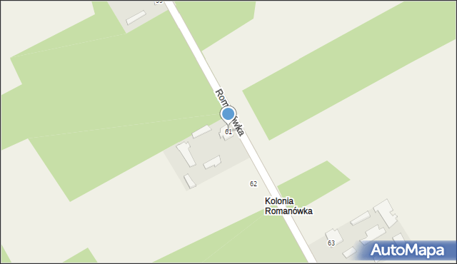 Romanówka, Romanówka, 61, mapa Romanówka