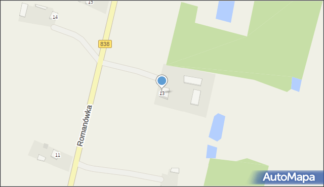 Romanówka, Romanówka, 13, mapa Romanówka