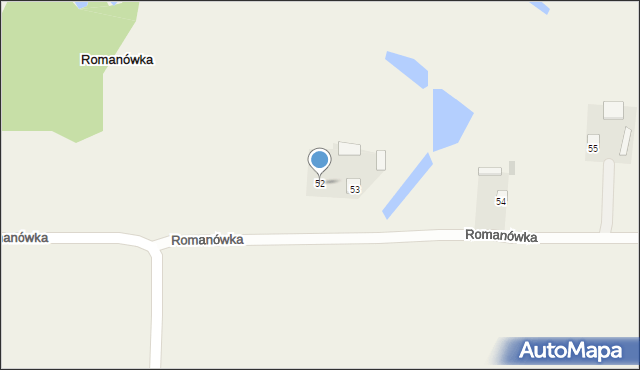 Romanówka, Romanówka, 52, mapa Romanówka