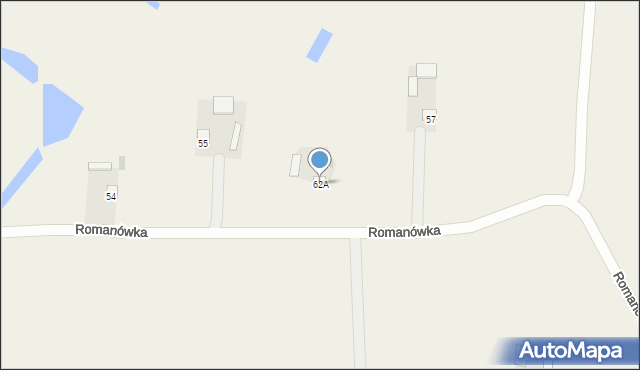 Romanówka, Romanówka, 62A, mapa Romanówka