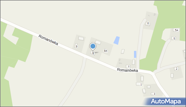 Romanówka, Romanówka, 8, mapa Romanówka