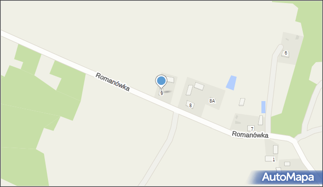 Romanówka, Romanówka, 9, mapa Romanówka