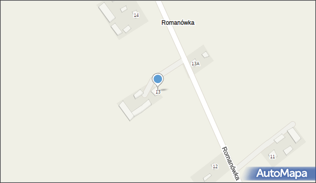 Romanówka, Romanówka, 13, mapa Romanówka