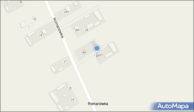 Romanówka, Romanówka, 16, mapa Romanówka