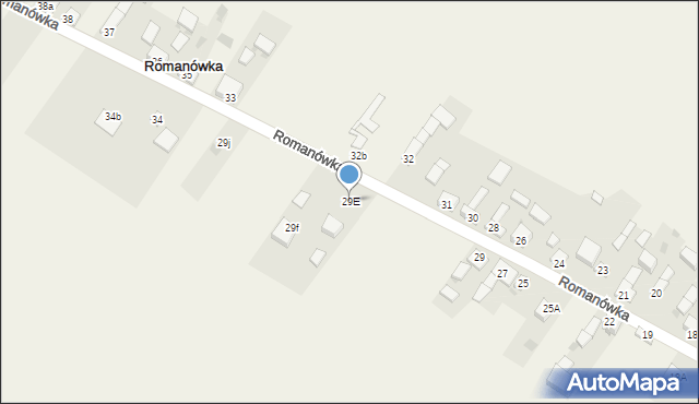 Romanówka, Romanówka, 29E, mapa Romanówka