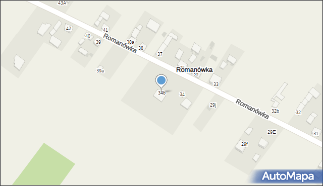 Romanówka, Romanówka, 34b, mapa Romanówka