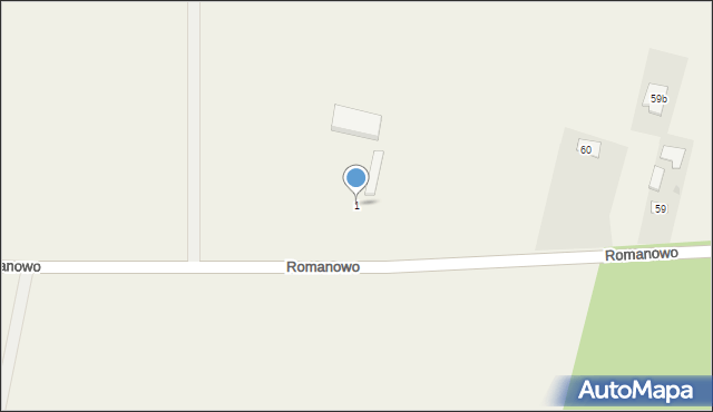 Romanowo, Romanowo, 1, mapa Romanowo