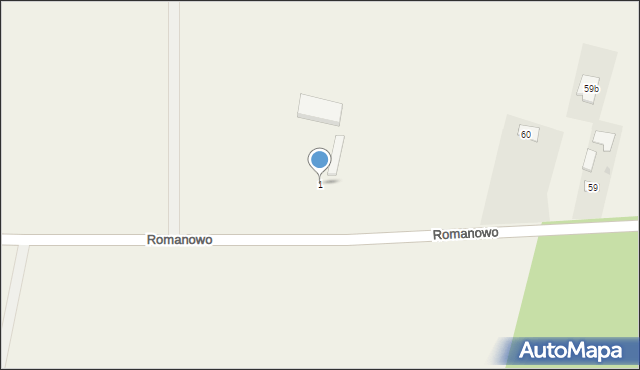 Romanowo, Romanowo, 1, mapa Romanowo