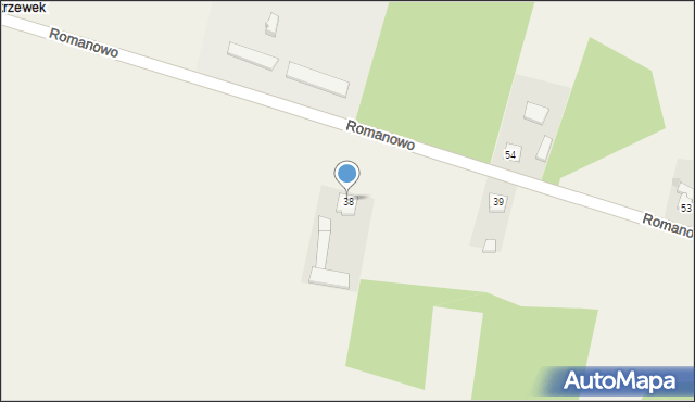 Romanowo, Romanowo, 38, mapa Romanowo