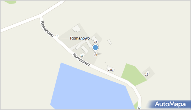 Romanowo, Romanowo, 13, mapa Romanowo