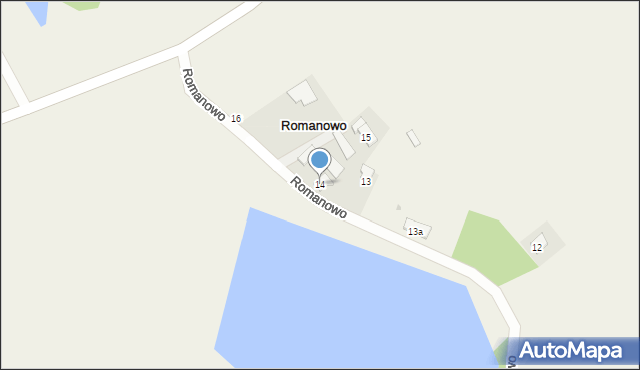 Romanowo, Romanowo, 14, mapa Romanowo