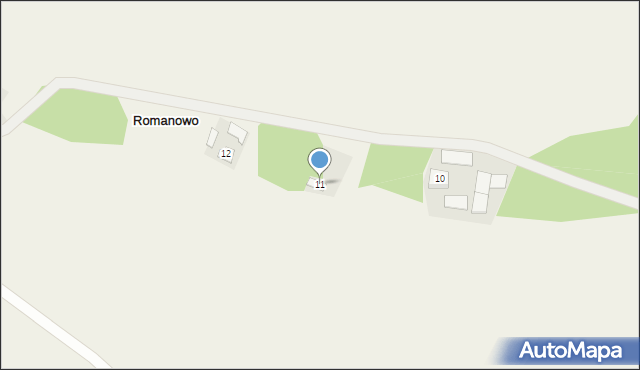 Romanowo, Romanowo, 11, mapa Romanowo