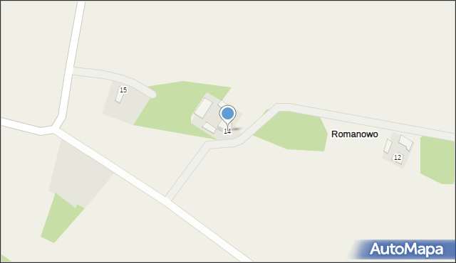 Romanowo, Romanowo, 14, mapa Romanowo