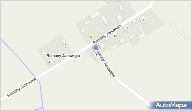 Romany-Janowięta, Romany-Janowięta, 12, mapa Romany-Janowięta
