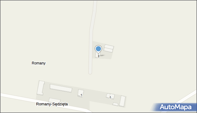 Romany-Sędzięta, Romany-Sędzięta, 8, mapa Romany-Sędzięta
