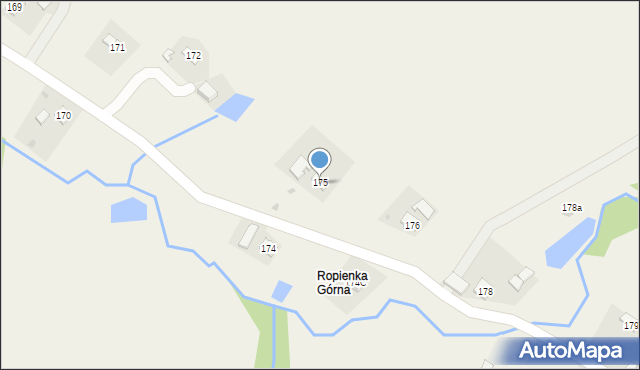 Ropienka, Ropienka, 175, mapa Ropienka