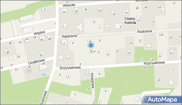 Rosanów, Rozrywkowa, 7, mapa Rosanów