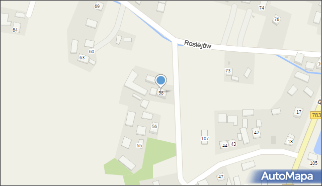 Rosiejów, Rosiejów, 58, mapa Rosiejów