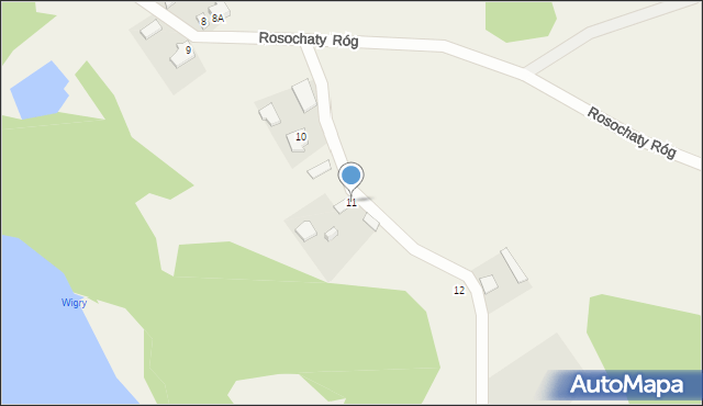 Rosochaty Róg, Rosochaty Róg, 11, mapa Rosochaty Róg