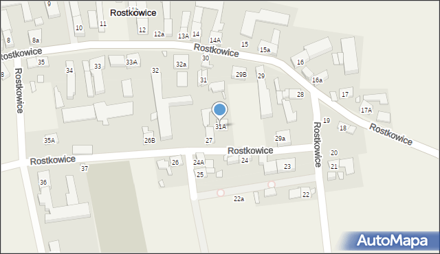 Rostkowice, Rostkowice, 31A, mapa Rostkowice