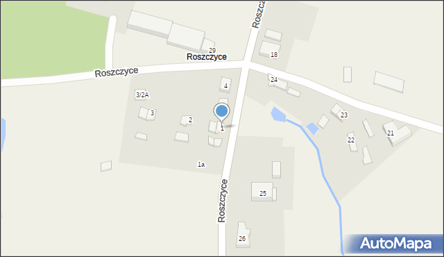 Roszczyce, Roszczyce, 1, mapa Roszczyce