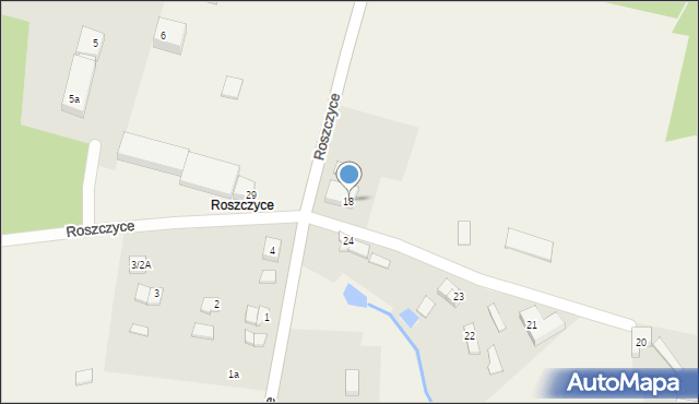 Roszczyce, Roszczyce, 18, mapa Roszczyce