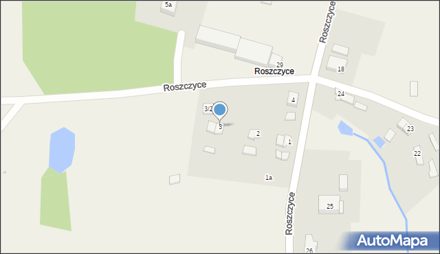 Roszczyce, Roszczyce, 3, mapa Roszczyce